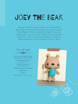cover image of Joey the Bear Soft Toy Pattern